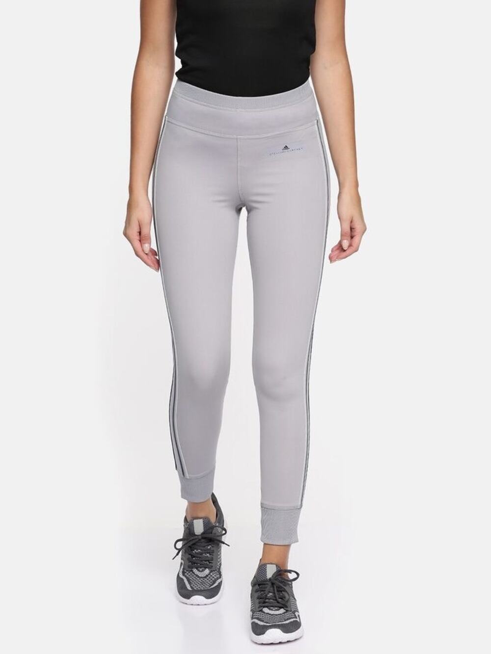 Adidas x Stella McCartney Gray Striped Athletic Comfort Leggings Size XS
